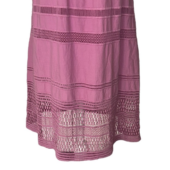 Sea New York Pink Purple Crochet Lace Embroidered Cutout Ruffle Mini Dress - 4 - Picture 5 of 13